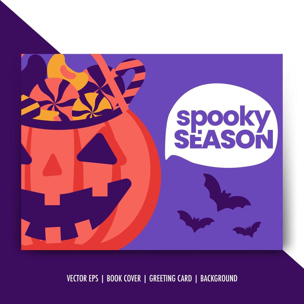 Spooky halloween holiday greeting card isolated vector