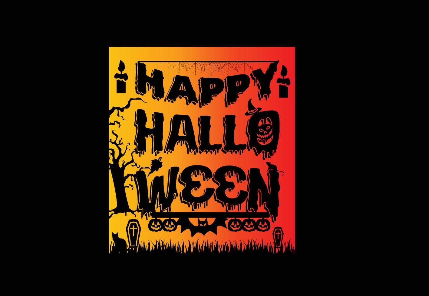 Happy halloween logo, banner, t shirt design template vector