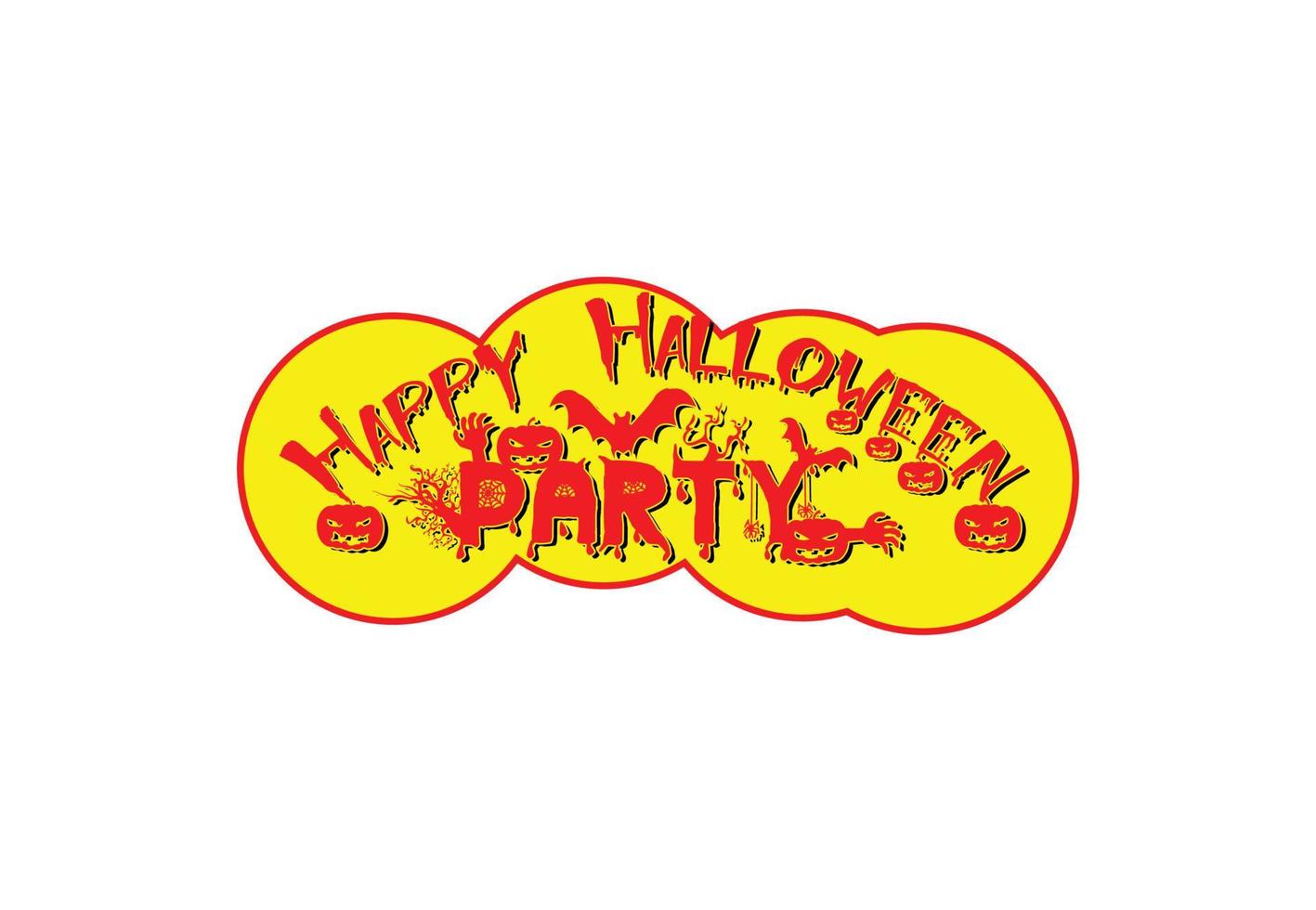 logotipo de feliz halloween, banner, plantilla de diseño de camiseta vector