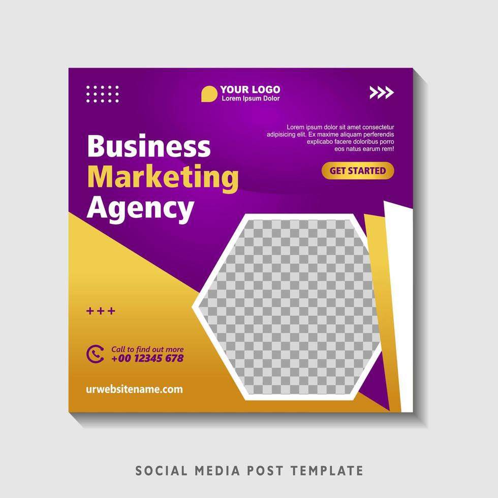 Editable square banner template with photo collage. Suitable for Social Media Post and Online Advertising, Event, and etc. Vector Illustration.