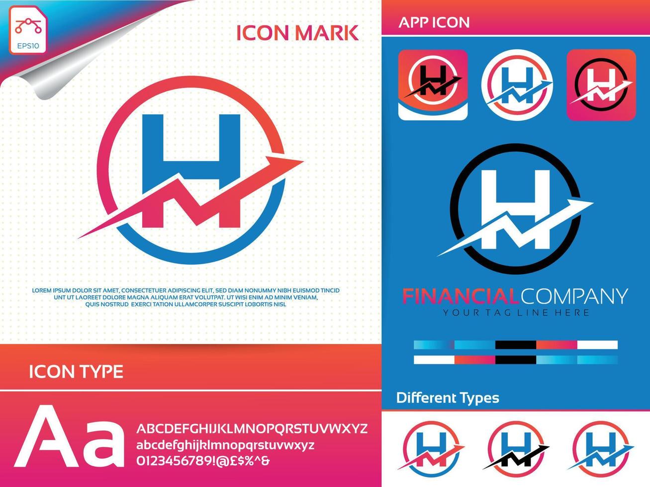 letter H financial and accounting vector logo design
