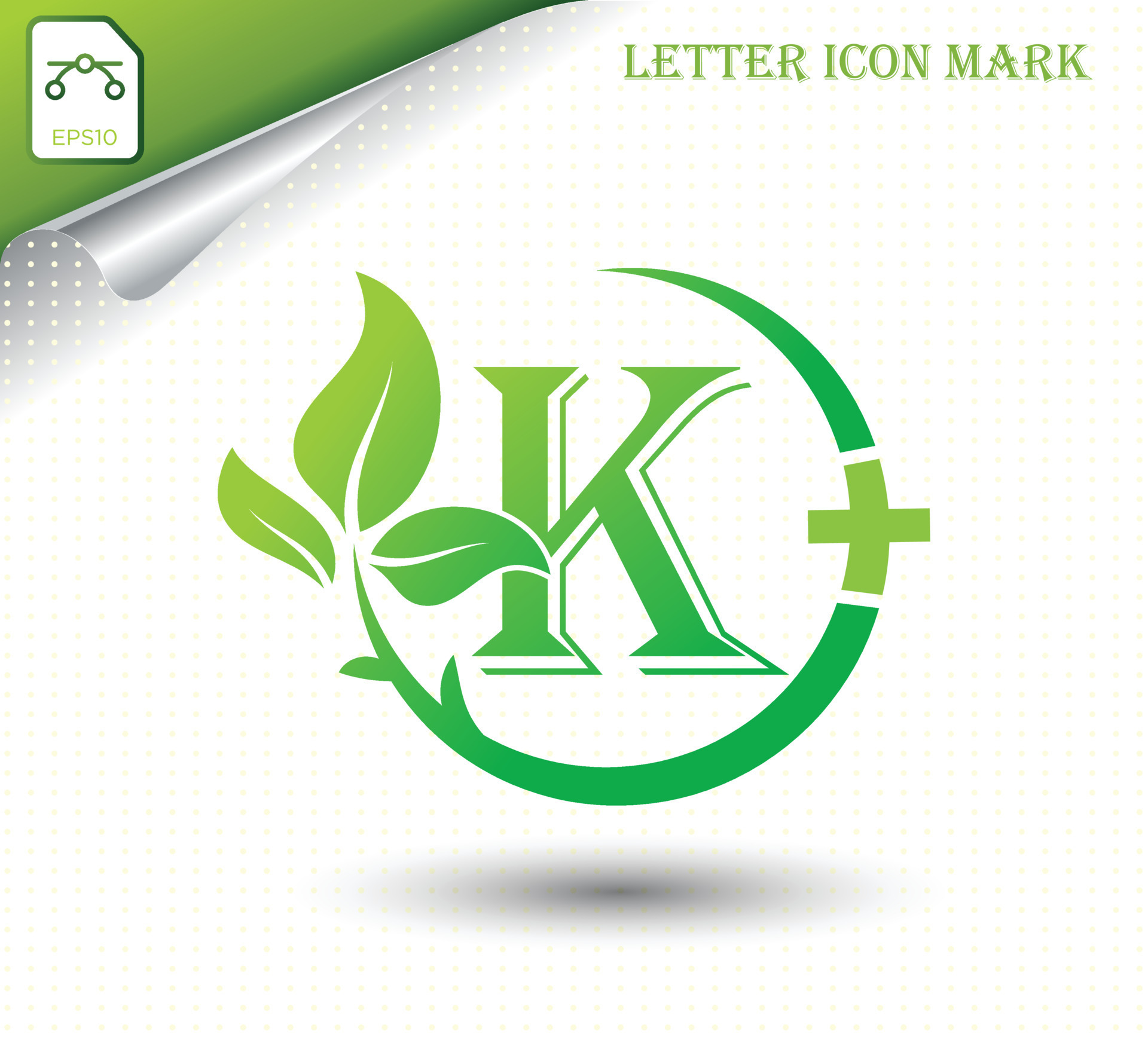 letter K with green leaf vector template 9933865 Vector Art at Vecteezy