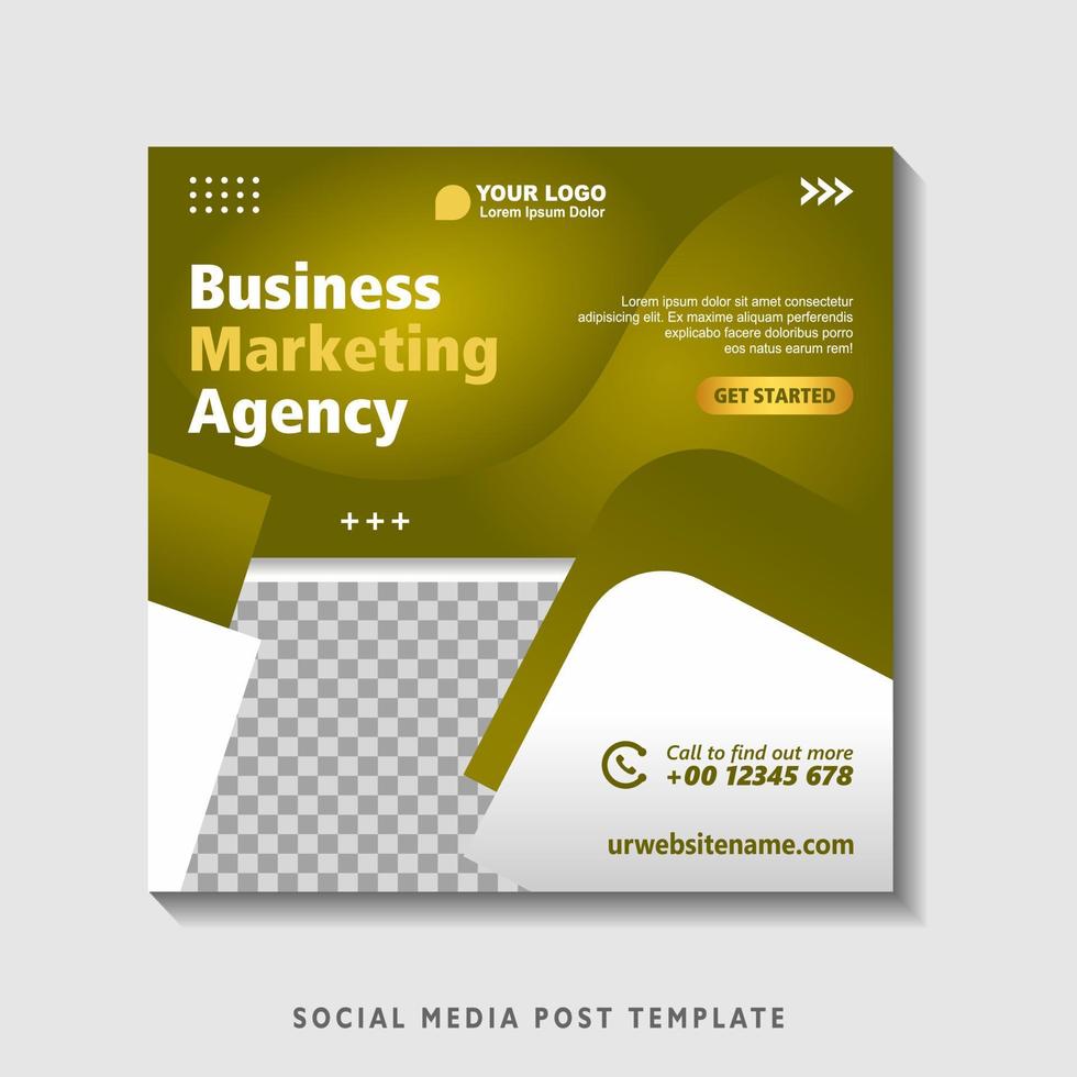 Editable square banner template with photo collage. Suitable for Social Media Post and Online Advertising, Event, and etc. Vector Illustration.