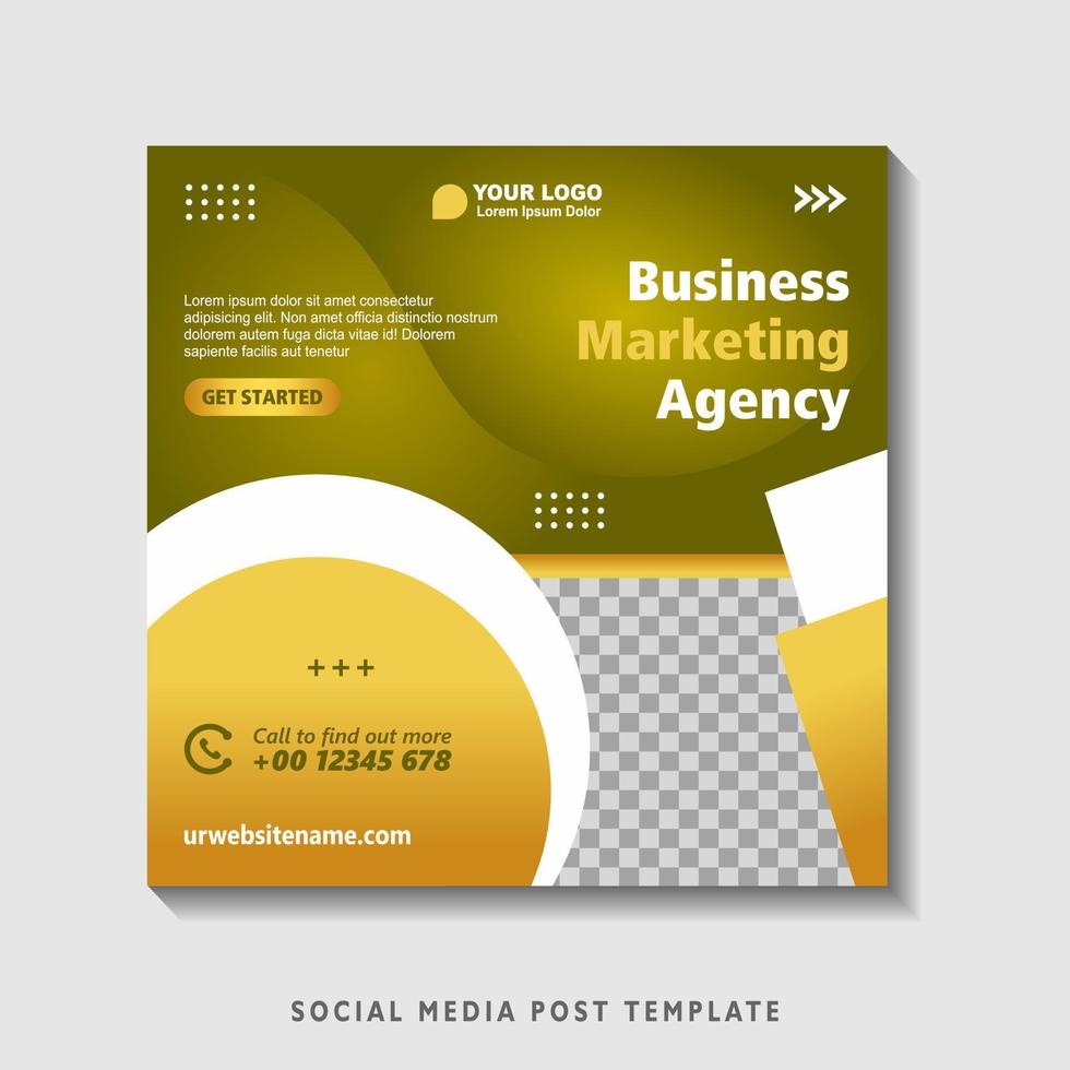 Editable square banner template with photo collage. Suitable for Social Media Post and Online Advertising, Event, and etc. Vector Illustration.