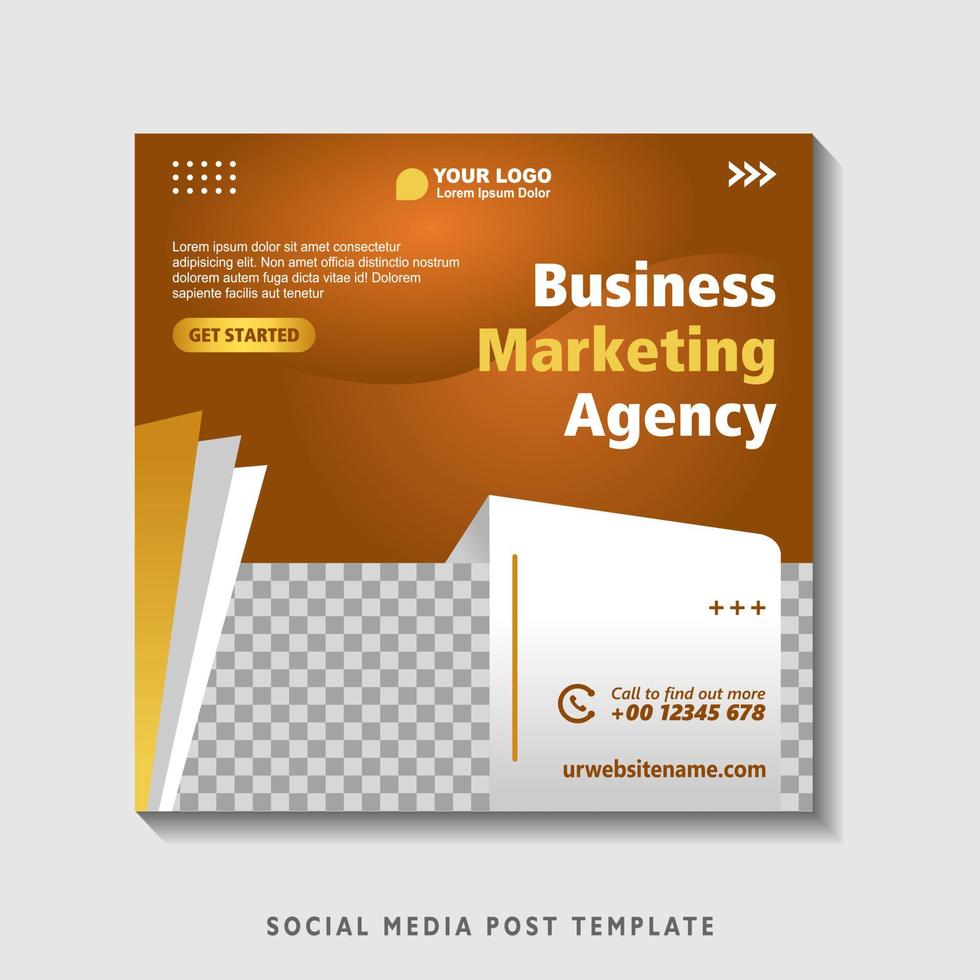 Editable square banner template with photo collage. Suitable for Social Media Post and Online Advertising, Event, and etc. Vector Illustration.
