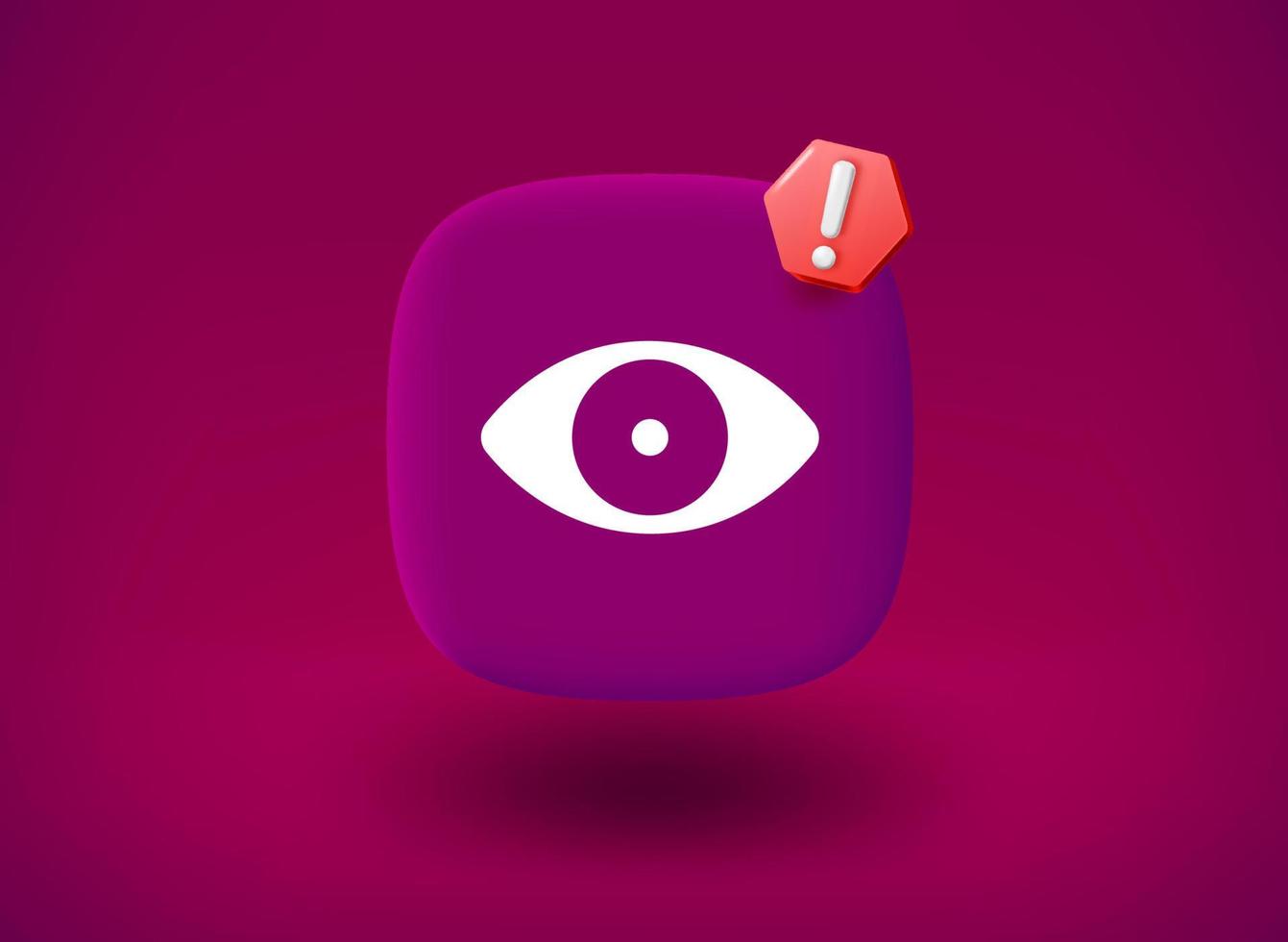 icono de ojo con señal de stop. ilustración vectorial 3d vector