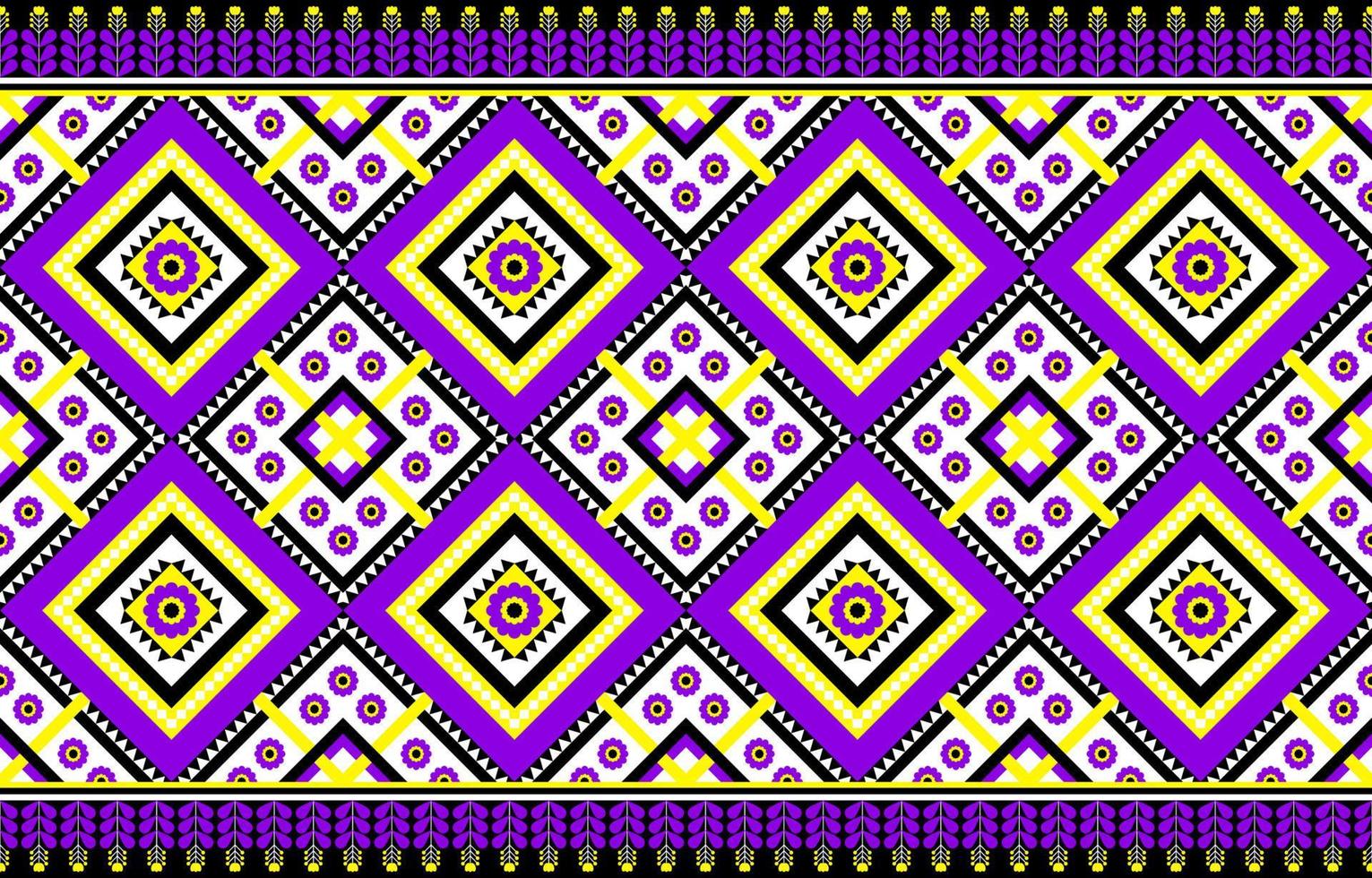 patrón étnico sin fisuras. flor decorativa colorida. nativo tradicional. diseño para fondo, papel tapiz, textura, tela, batik, cappet, ropa, sarong, bordado vector