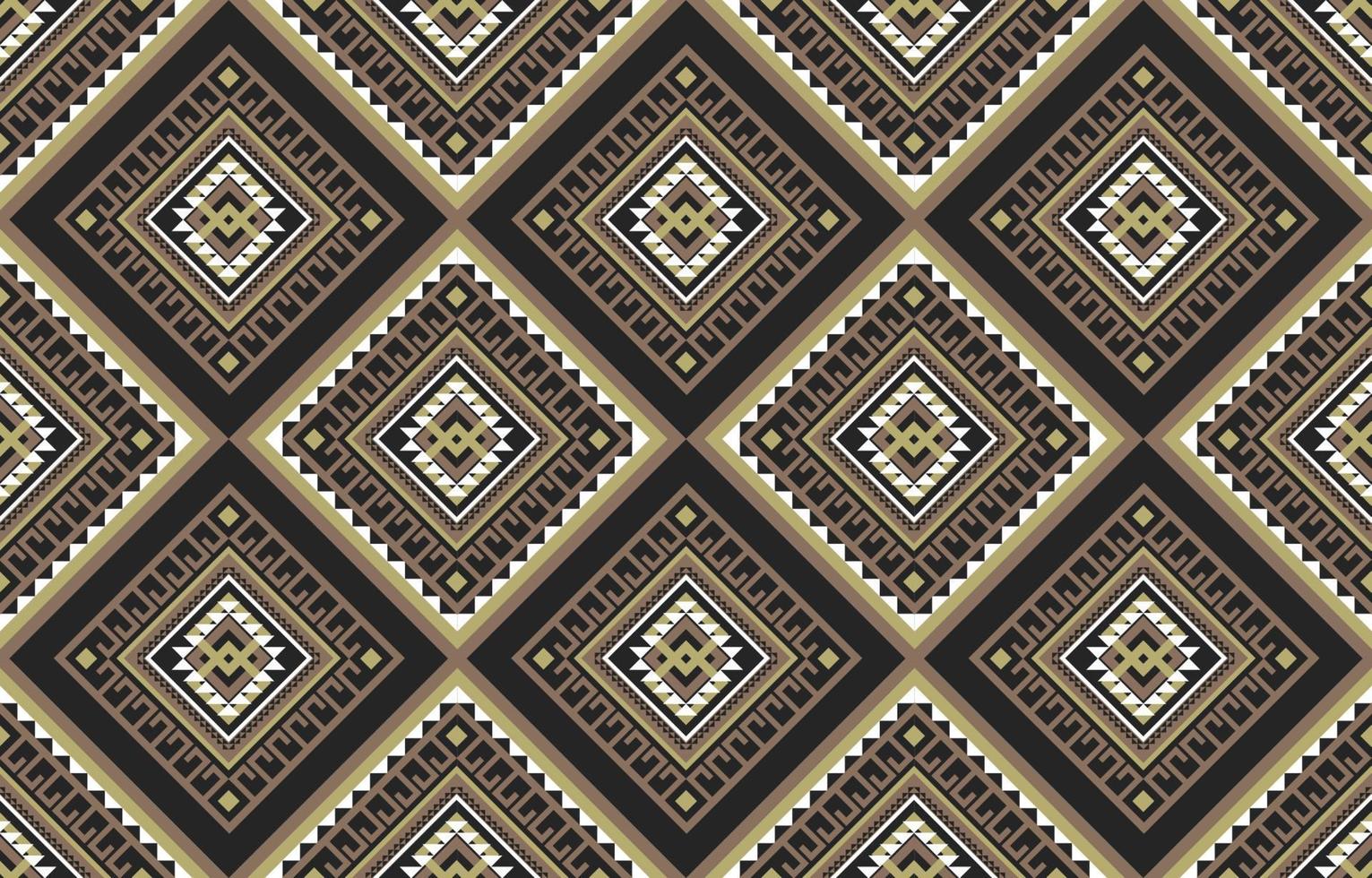 Abstract ethnic geometric seamless pattern brown. Design for background, illustration, wallpaper, fabric, texture, batik, carpet, clothing, embroidery vector