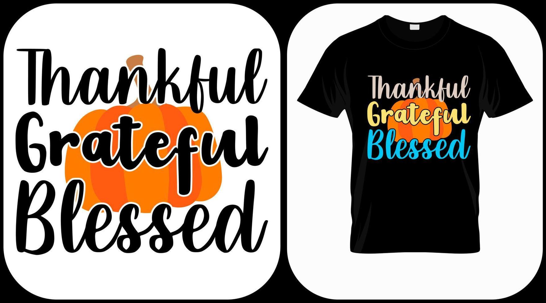 Thankful grateful blessed. Autumn season hand  written phrase. Colorful fall season hand drawn slogan. Autumn theme lettering vector phrases. Scrapbooking elements for harvest party.