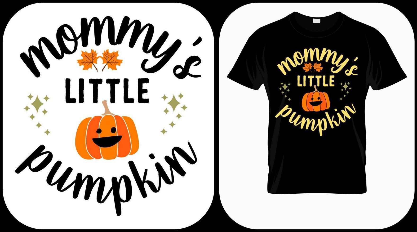 Mommy's little pumpkin. Autumn season hand  written phrase. Colorful fall season hand drawn slogan. Autumn theme lettering vector phrases. Scrapbooking elements for harvest party.