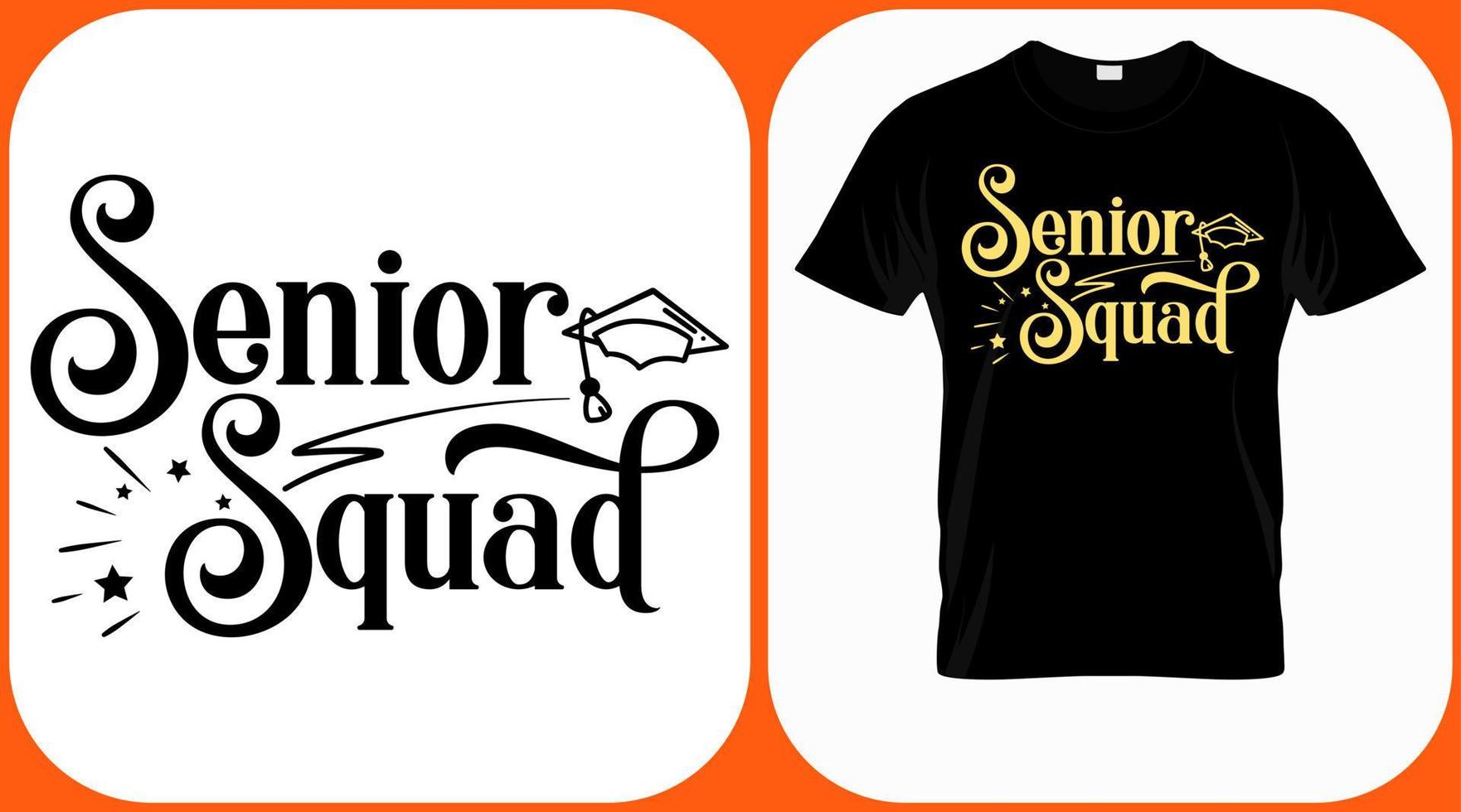 equipo senior, clase de vector 2022. letras de mano de graduación. plantilla de texto para diseño de graduación, evento de felicitación, camiseta, fiesta, invitaciones para graduados de secundaria o universidad.