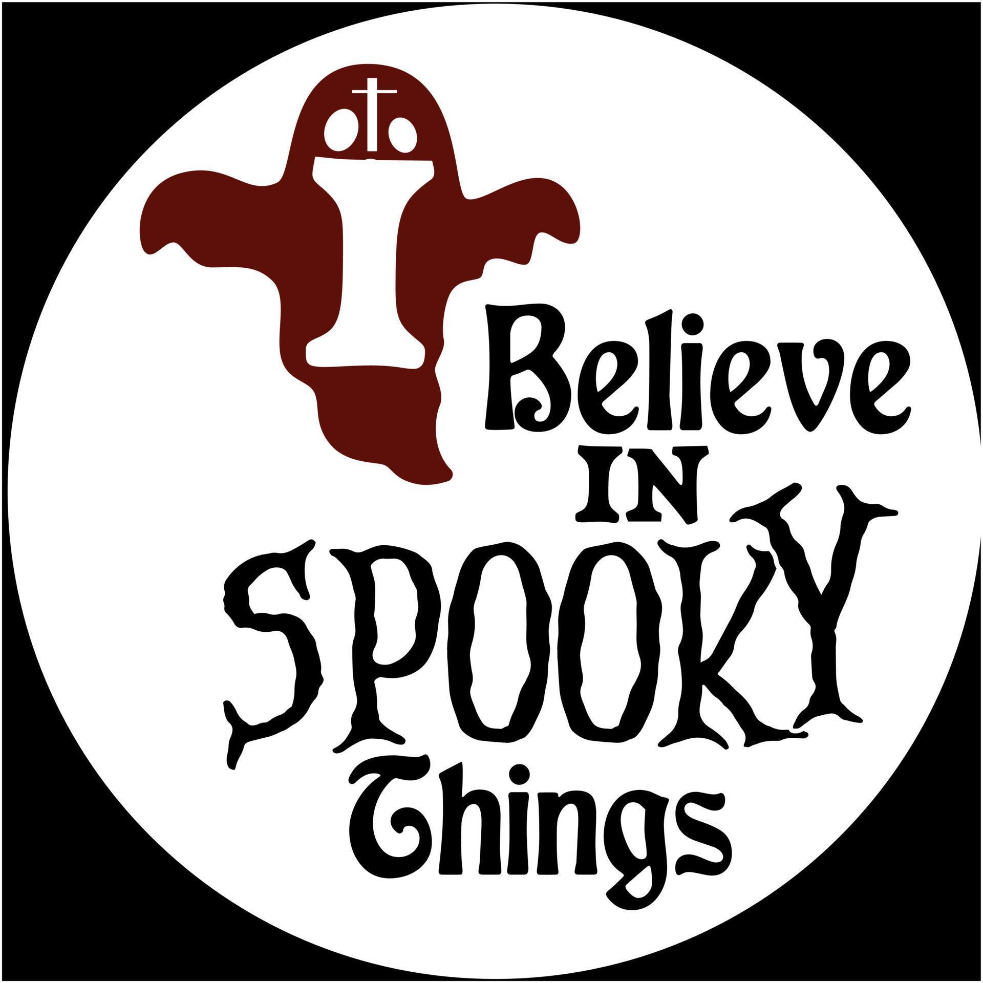 I believe in spooky things, Halloween hand drawn lettering quotes