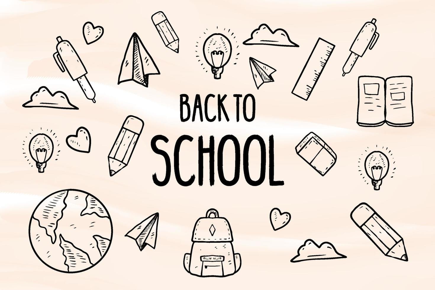 hand drawn background back to school illustration vector