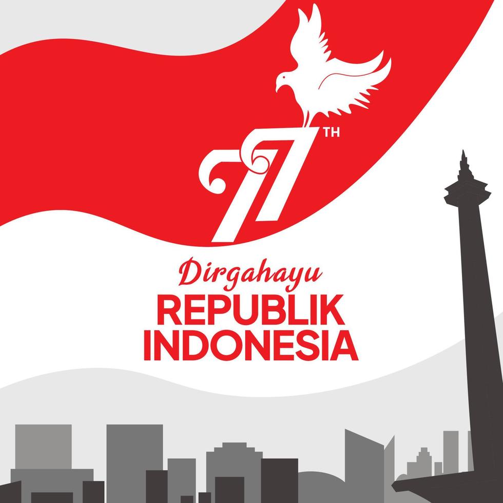 Indonesia independence day vector illustration.