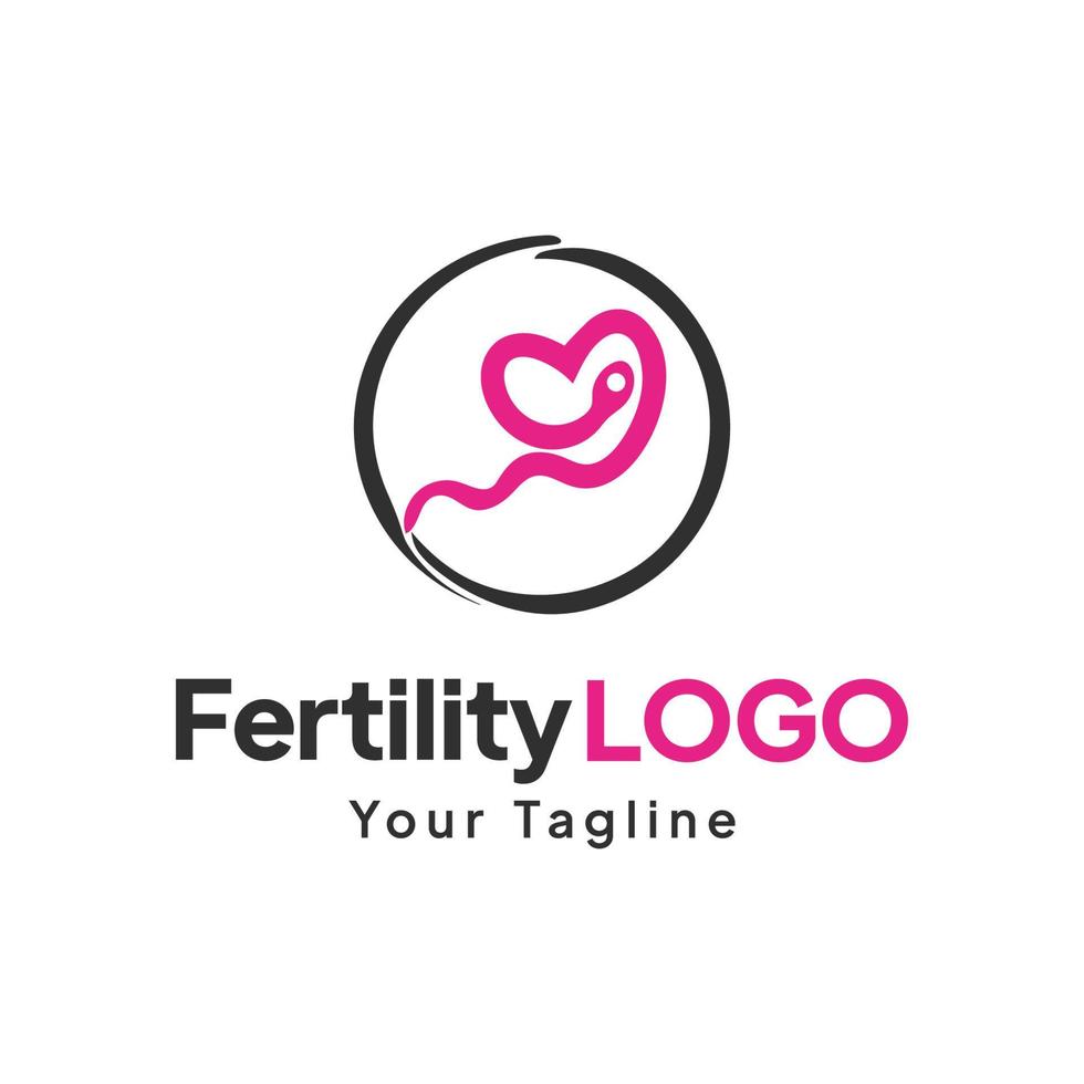 ilustración de logotipo de vector abstracto de fertilidad, concepto de logotipo de plantilla de clínica.