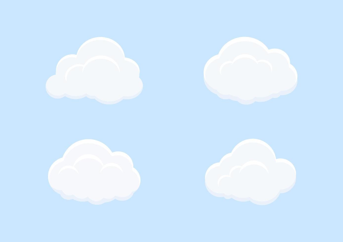 collection of cartoon bubble cloud vector on white background