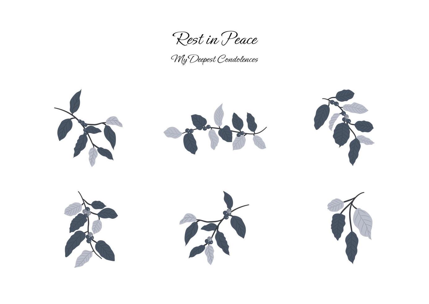 collection of foliage and floral crown vector on white background