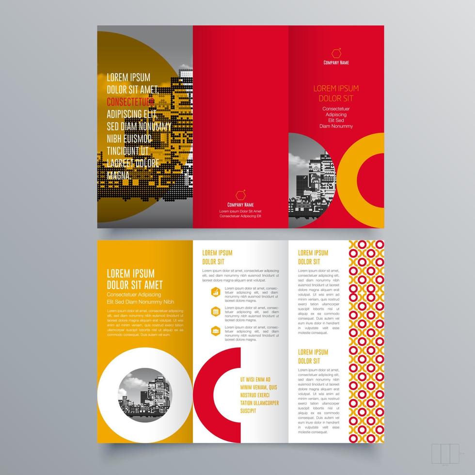 Tri-fold brochure template Minimalistic geometric design for corporate and business. Creative concept brochure vector template.