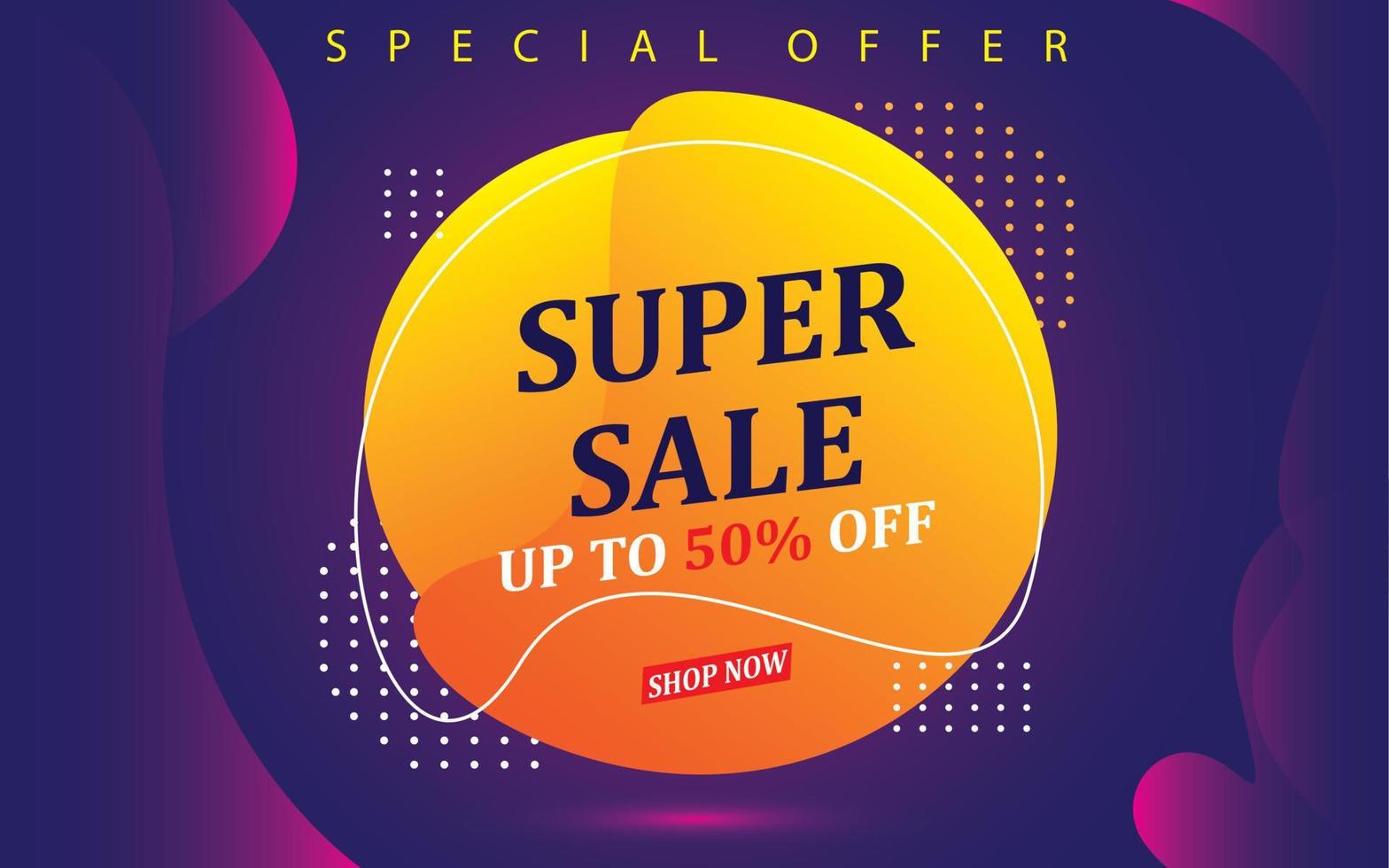 Sale banner template design  Super Sale end of season special offer banner. vector