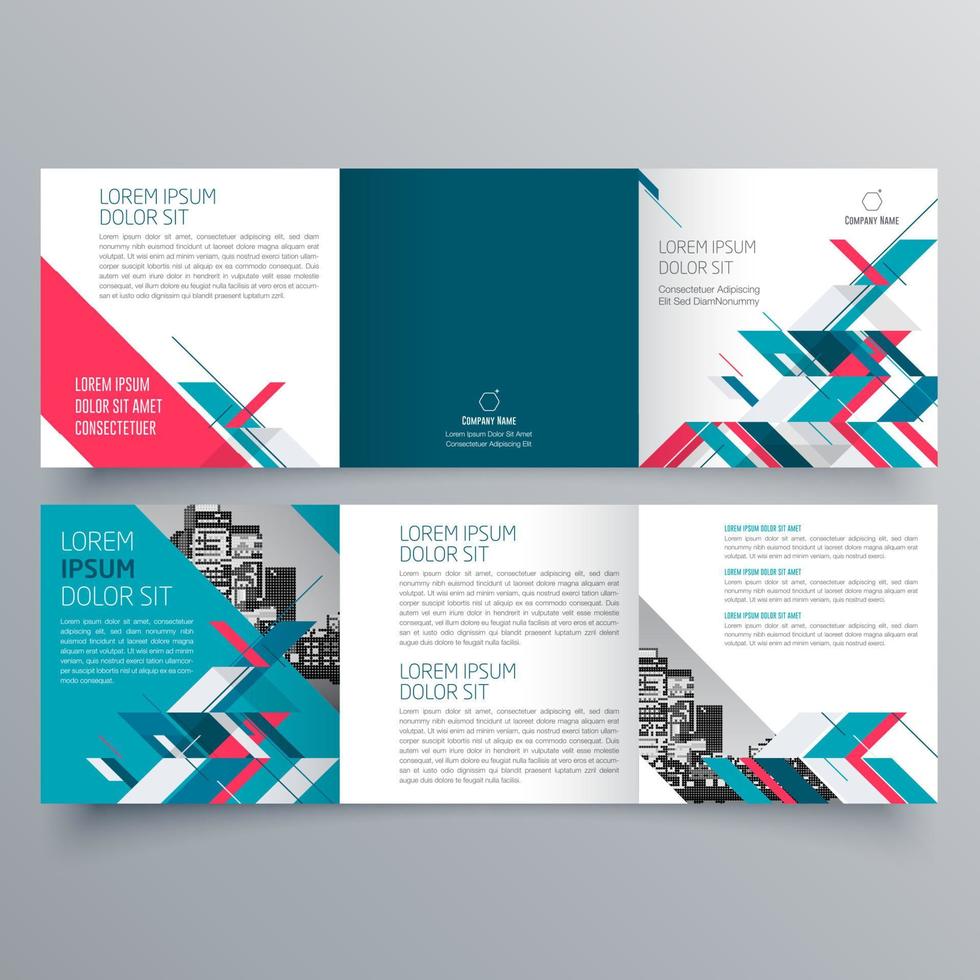 Tri-fold brochure template Minimalistic geometric design for corporate and business. Creative concept brochure vector template.