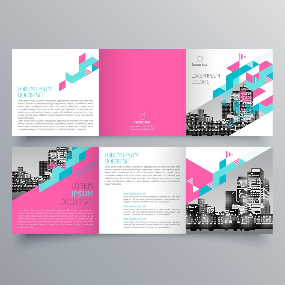 Tri-fold brochure template Minimalistic geometric design for corporate and business. Creative concept brochure vector template.