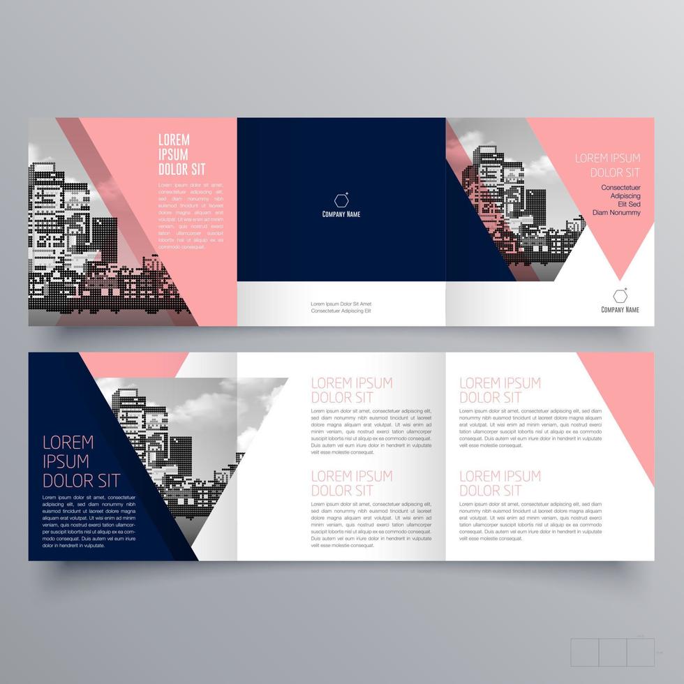 Tri-fold brochure template Minimalistic geometric design for corporate and business. Creative concept brochure vector template.