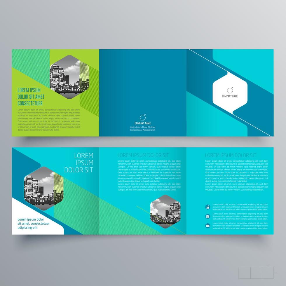 Tri-fold brochure template Minimalistic geometric design for corporate and business. Creative concept brochure vector template.