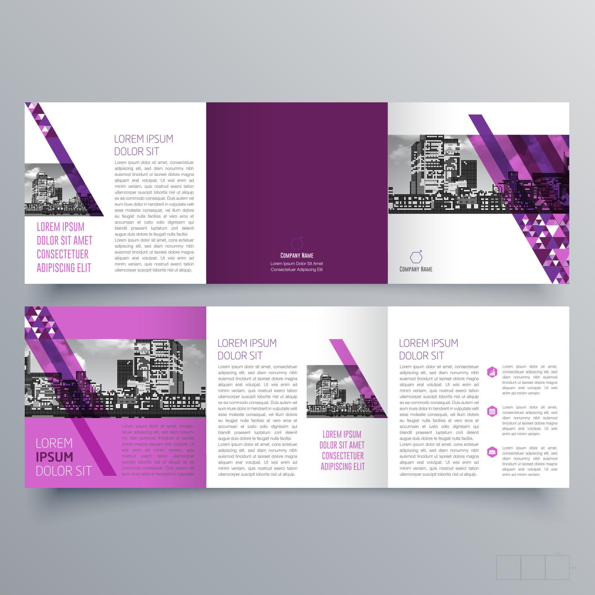 Tri fold brochure template Minimalistic geometric design for corporate