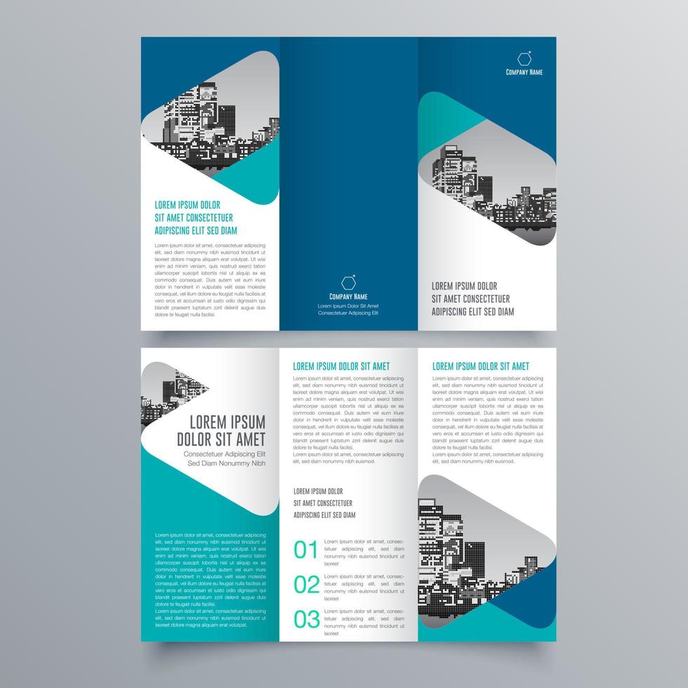 Tri-fold brochure template Minimalistic geometric design for corporate and business. Creative concept brochure vector template.