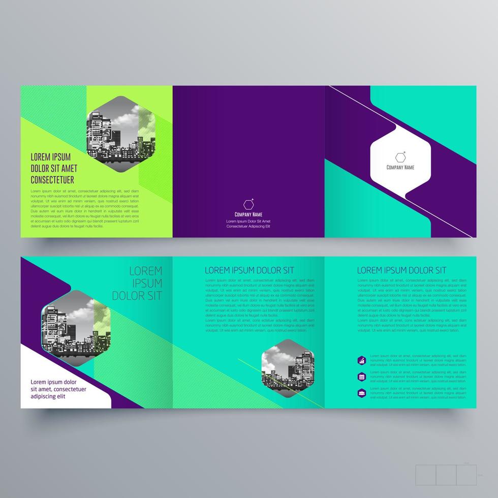 Tri-fold brochure template Minimalistic geometric design for corporate and business. Creative concept brochure vector template.