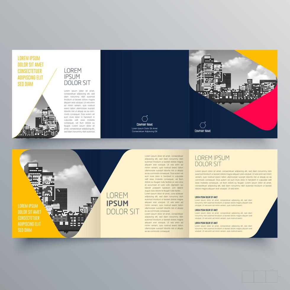 Tri-fold brochure template Minimalistic geometric design for corporate and business. Creative concept brochure vector template.