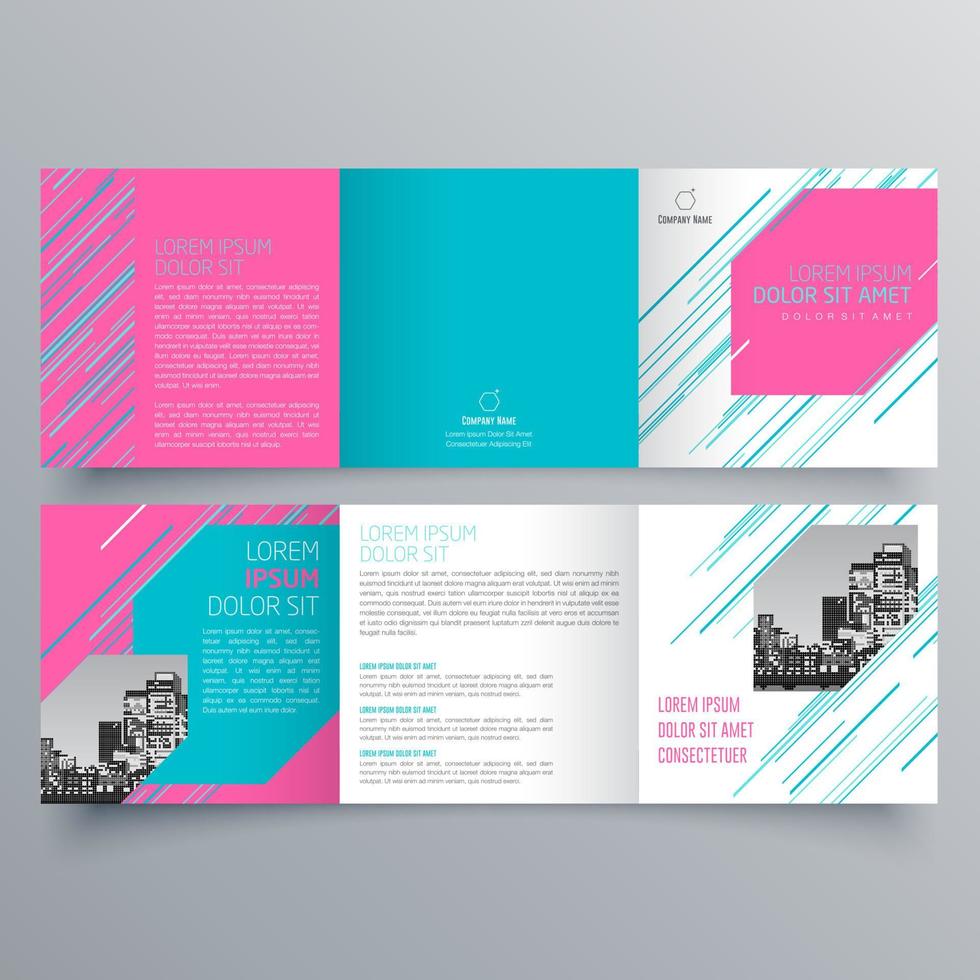 Tri-fold brochure template Minimalistic geometric design for corporate and business. Creative concept brochure vector template.