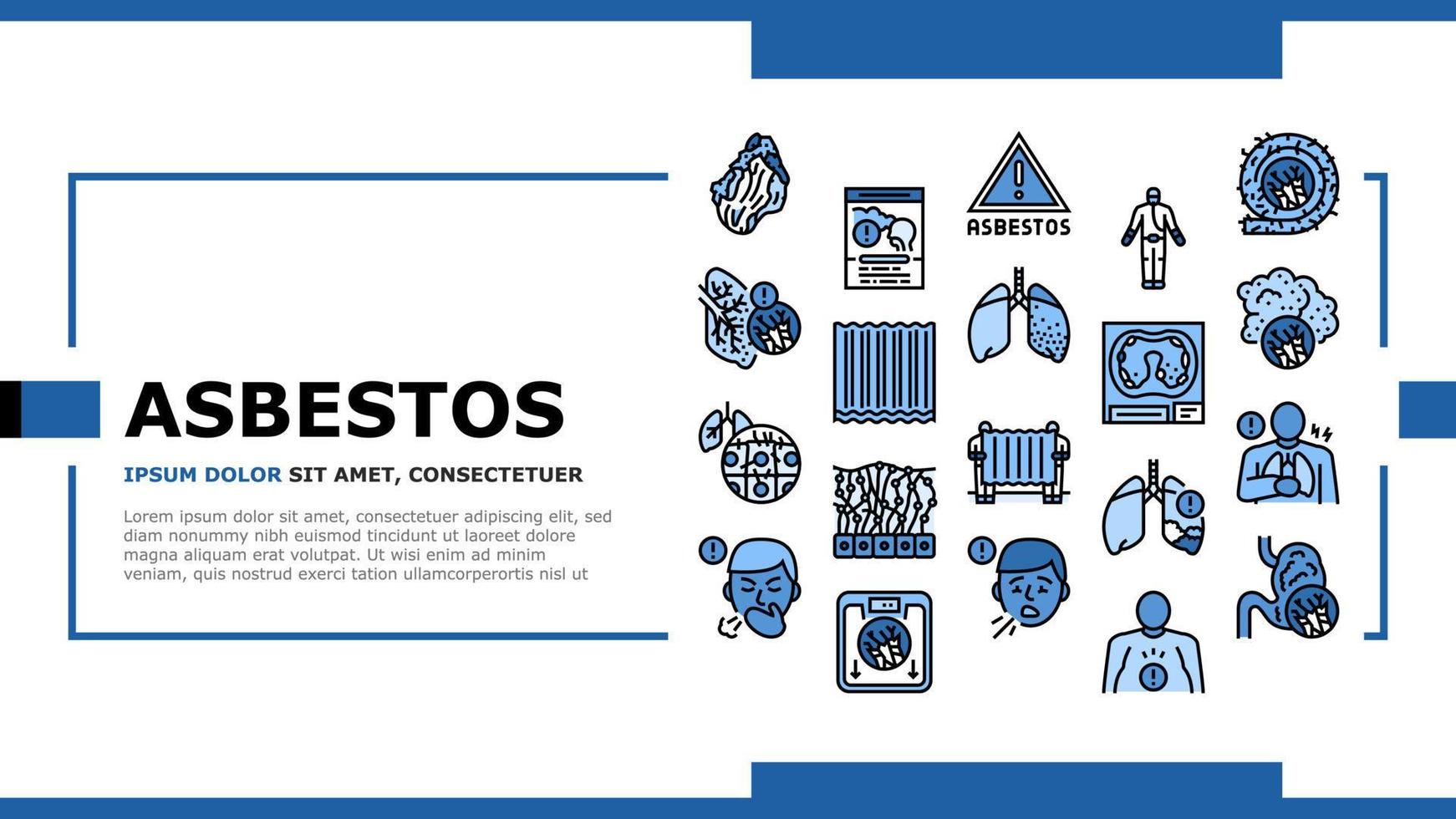 Asbestos Material And Problem Landing Header Vector