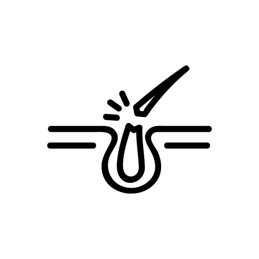 Hair loss icon vector. Isolated contour symbol illustration vector
