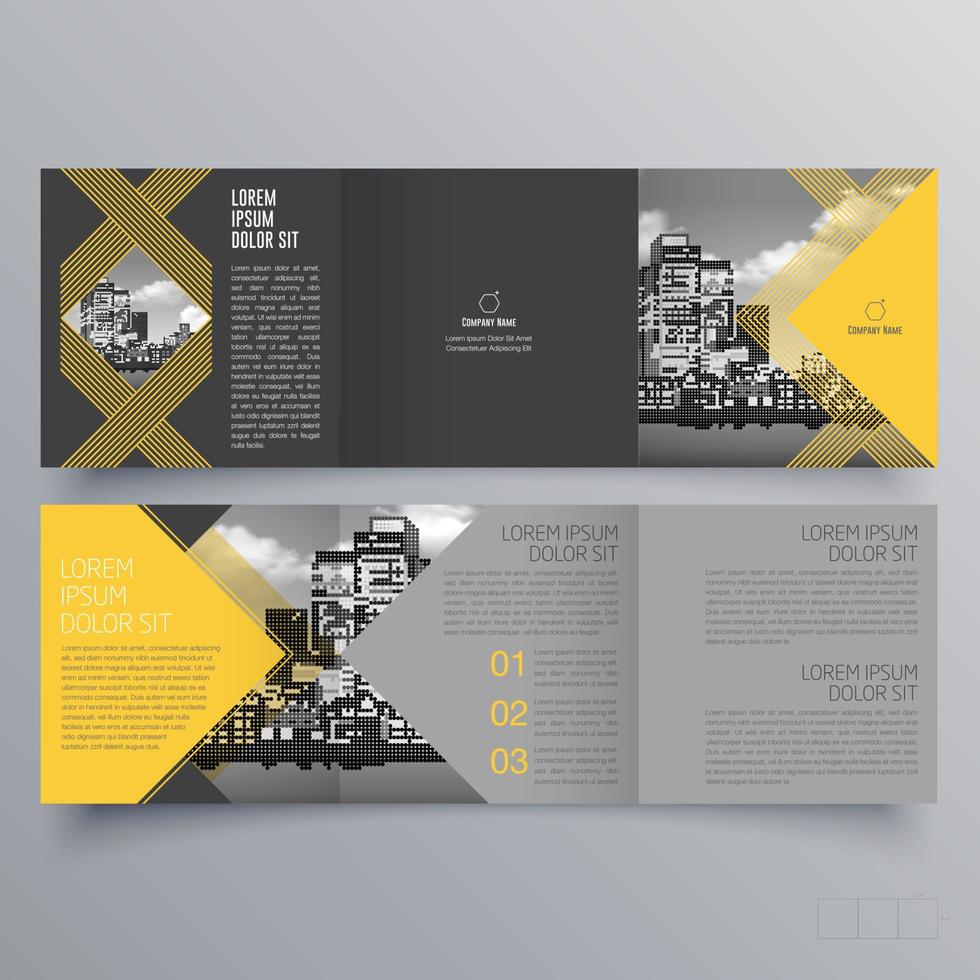 Tri-fold brochure template Minimalistic geometric design for corporate and business. Creative concept brochure vector template.