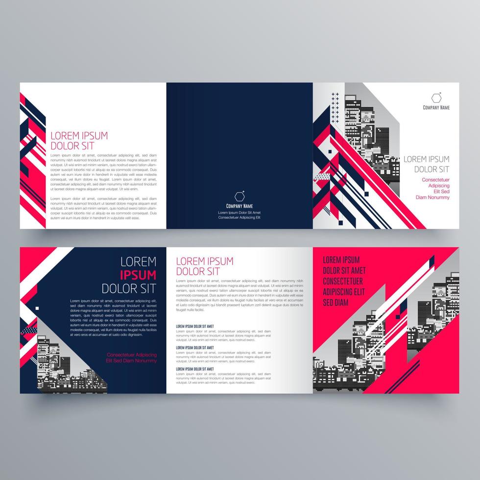 Tri-fold brochure template Minimalistic geometric design for corporate and business. Creative concept brochure vector template.