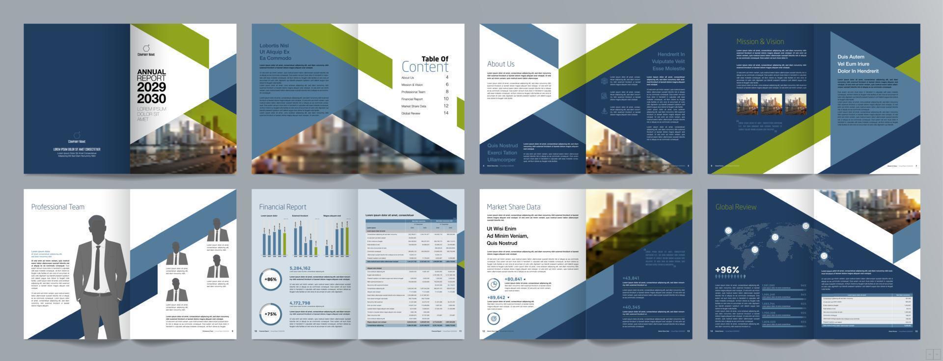 Annual report 16 page A4 201 vector