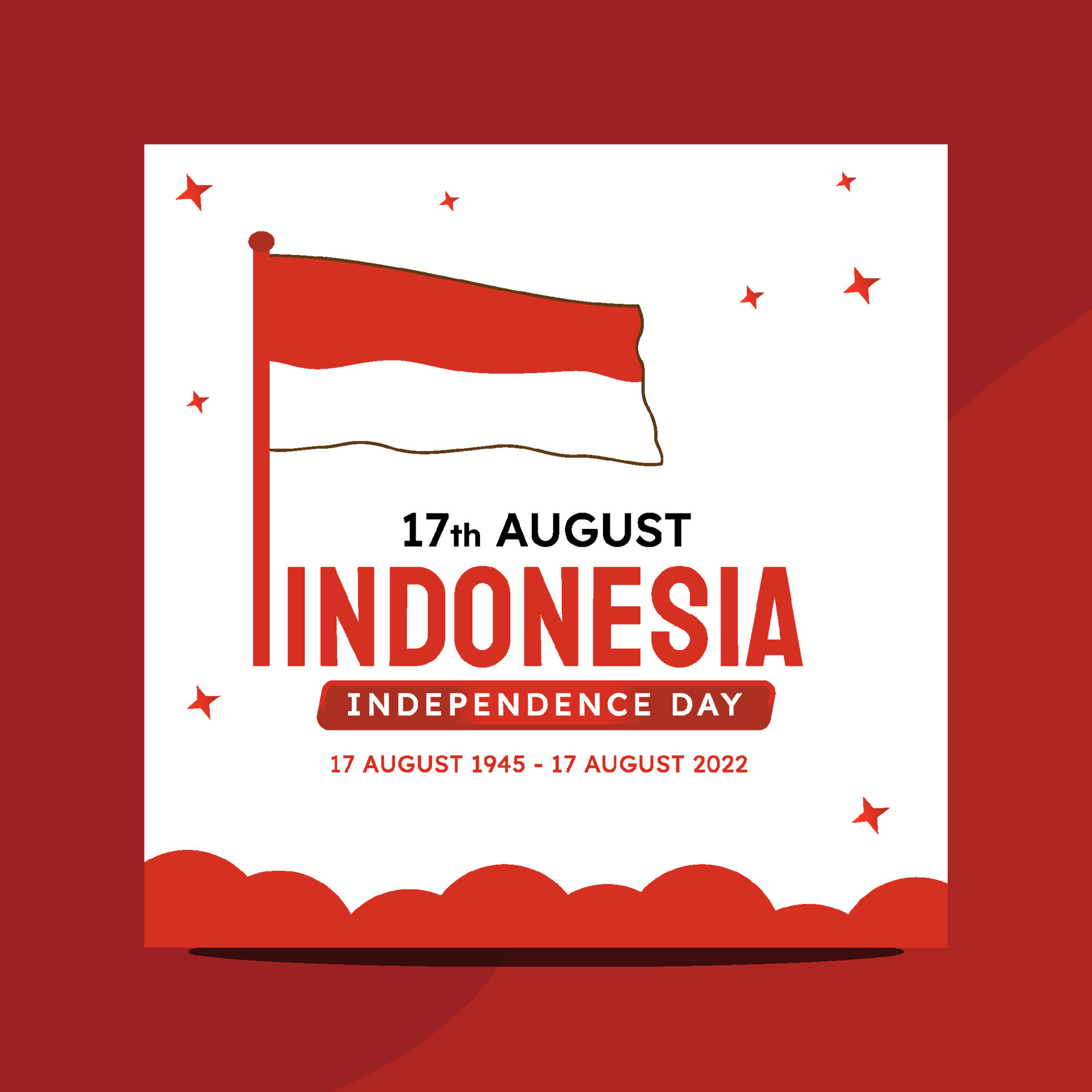 Indonesia Independence day 2022 Social Media Post Template 9936002