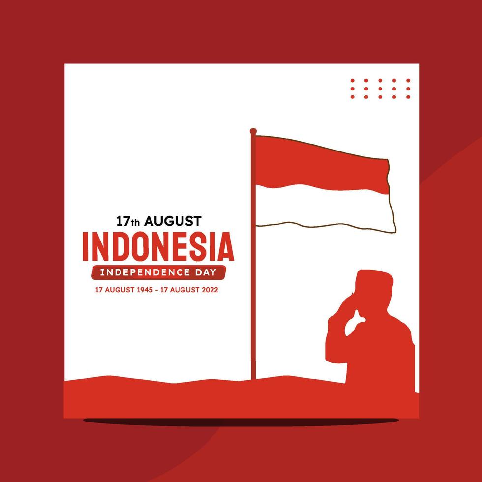 plantilla de publicación en redes sociales del día de la independencia de indonesia 2022 vector