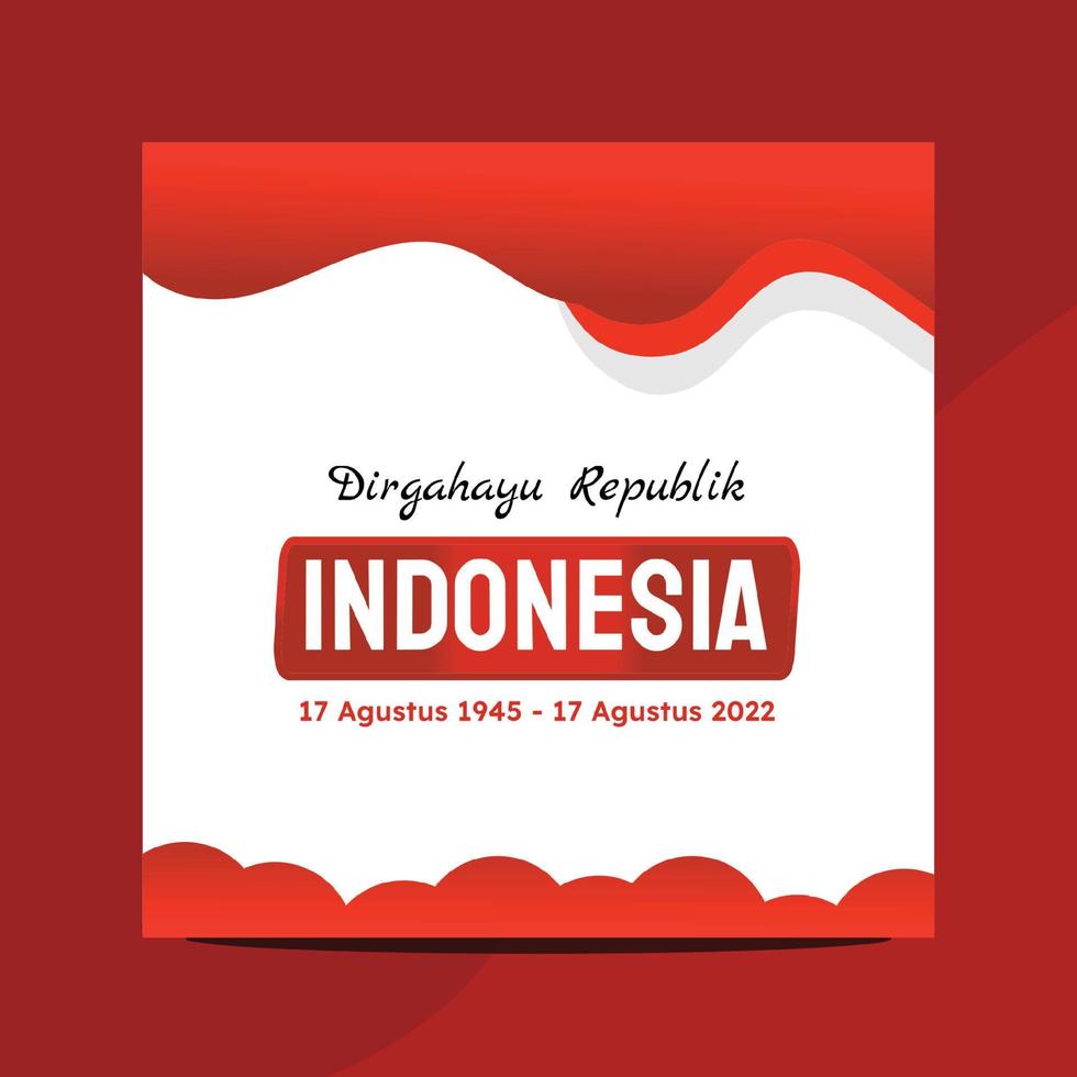 plantilla de redes sociales de fondo del día de la independencia de indonesia vector