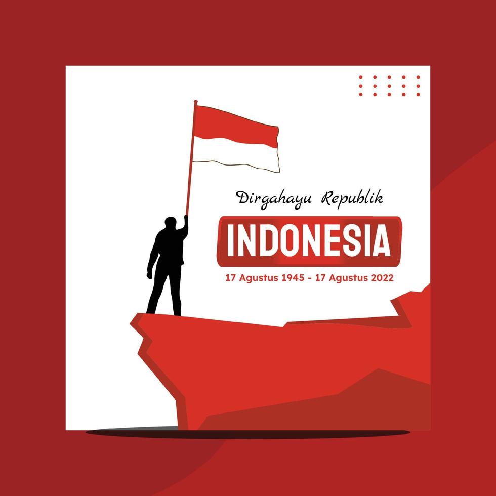 plantilla de redes sociales de fondo del día de la independencia de indonesia vector
