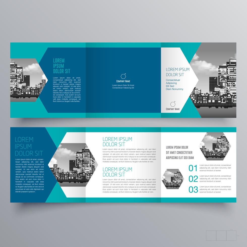 Tri-fold brochure template Minimalistic geometric design for corporate and business. Creative concept brochure vector template.