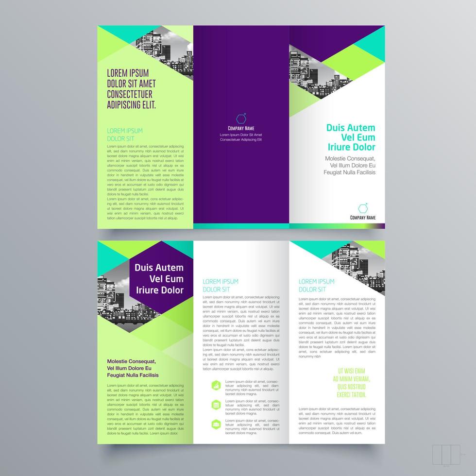 Tri-fold brochure template Minimalistic geometric design for corporate and business. Creative concept brochure vector template.