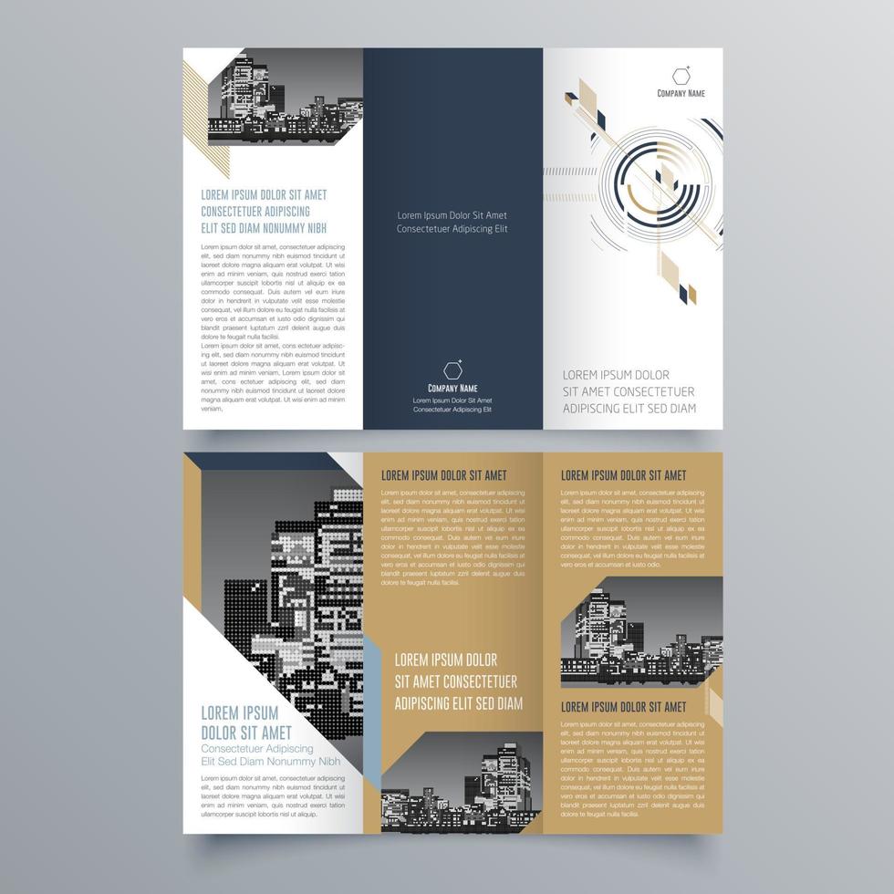 Tri-fold brochure template Minimalistic geometric design for corporate ...