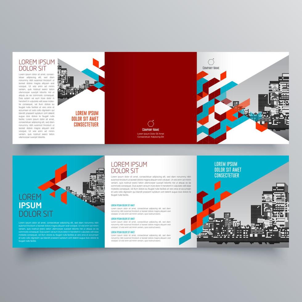 Tri-fold brochure template Minimalistic geometric design for corporate and business. Creative concept brochure vector template.