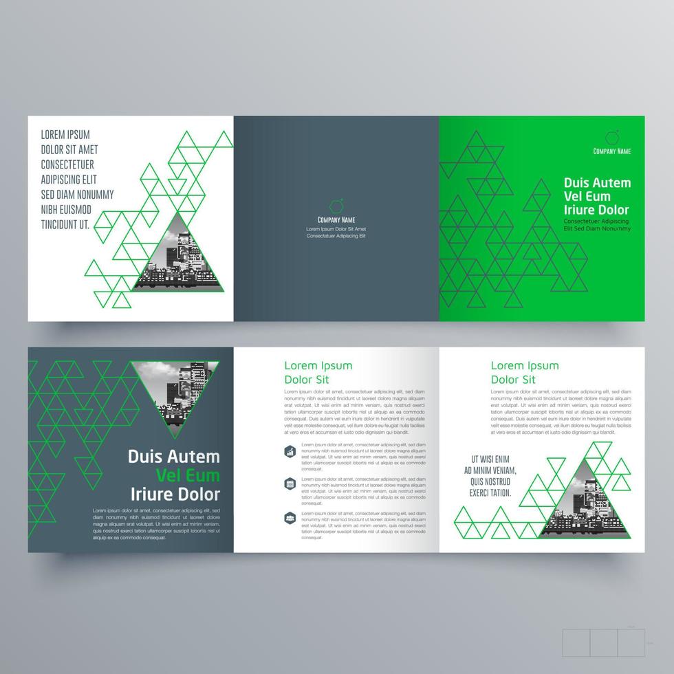 Tri-fold brochure template Minimalistic geometric design for corporate and business. Creative concept brochure vector template.