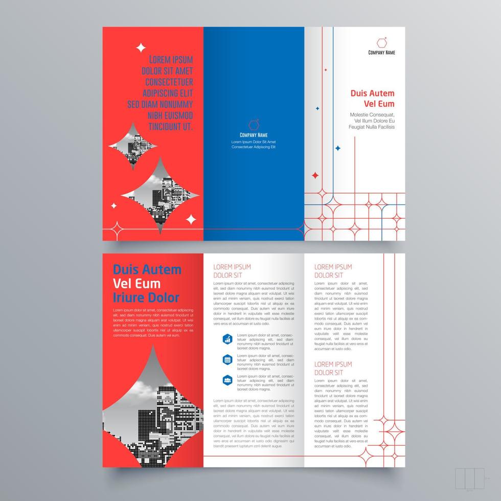 Tri-fold brochure template Minimalistic geometric design for corporate and business. Creative concept brochure vector template.