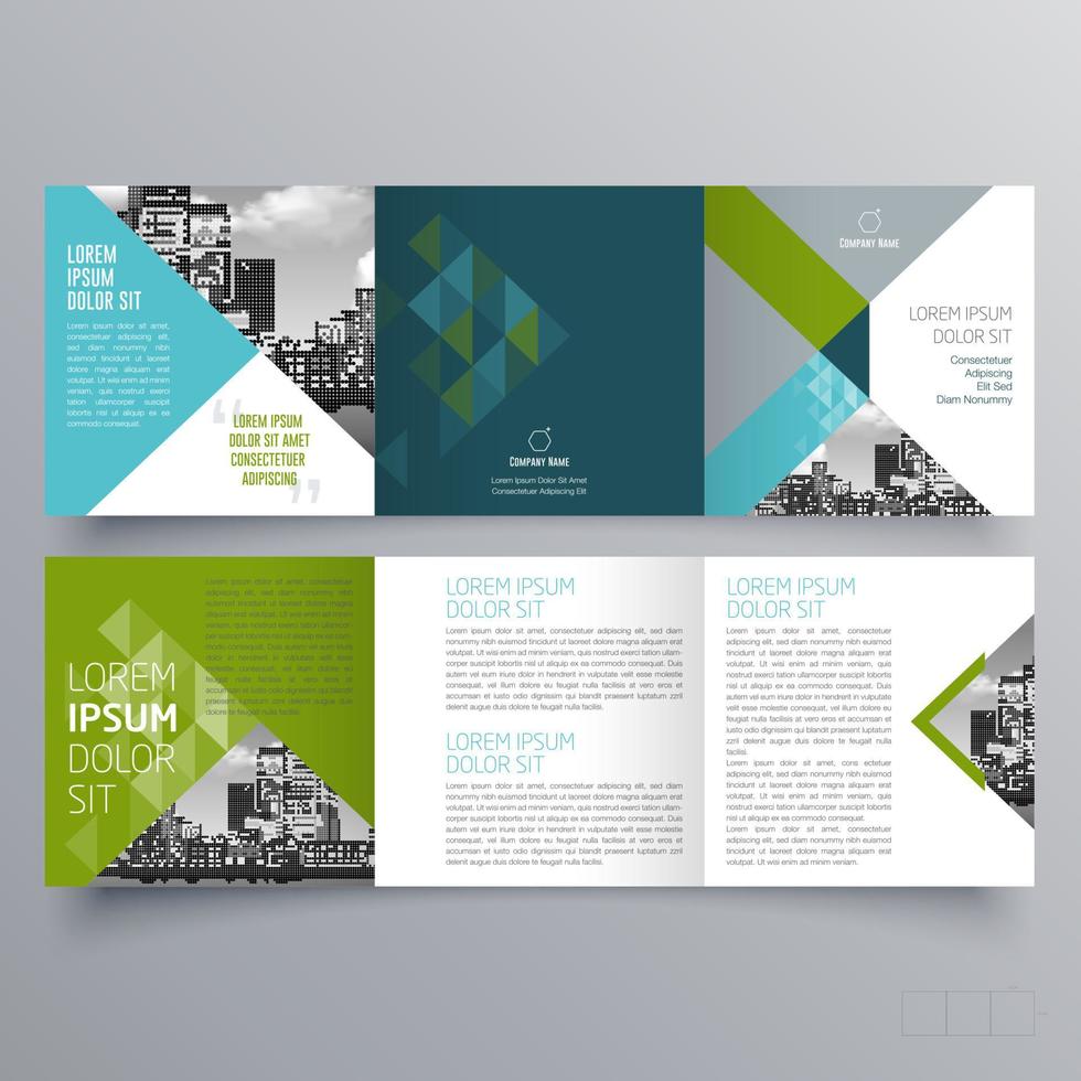 Tri-fold brochure template Minimalistic geometric design for corporate and business. Creative concept brochure vector template.