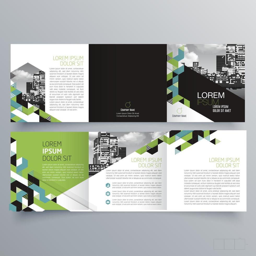 Tri-fold brochure template Minimalistic geometric design for corporate and business. Creative concept brochure vector template.