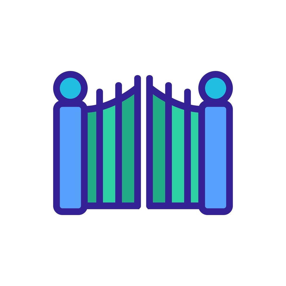 wrought iron entrance gates icon vector outline illustration